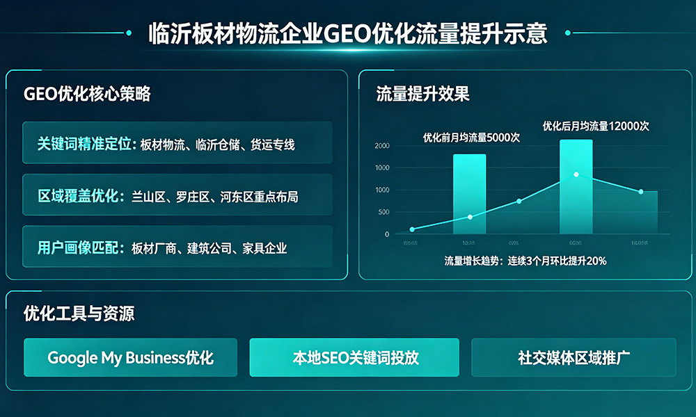 临沂板材物流企业GEO优化流量提升示意