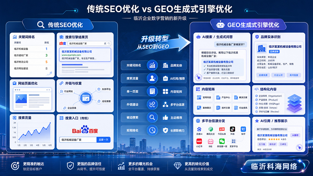 临沂传统SEO优化与GEO生成式引擎优化对比