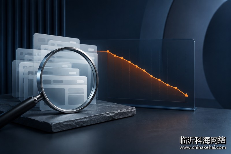 通过页面与趋势线索分析网站搜索表现下降的概念示意
