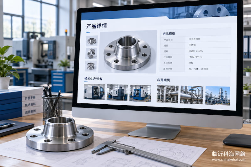 制造企业官网产品详情页关联生产设备与应用案例示意 制造企业官网产品详情页关联生产设备与应用案例示意
