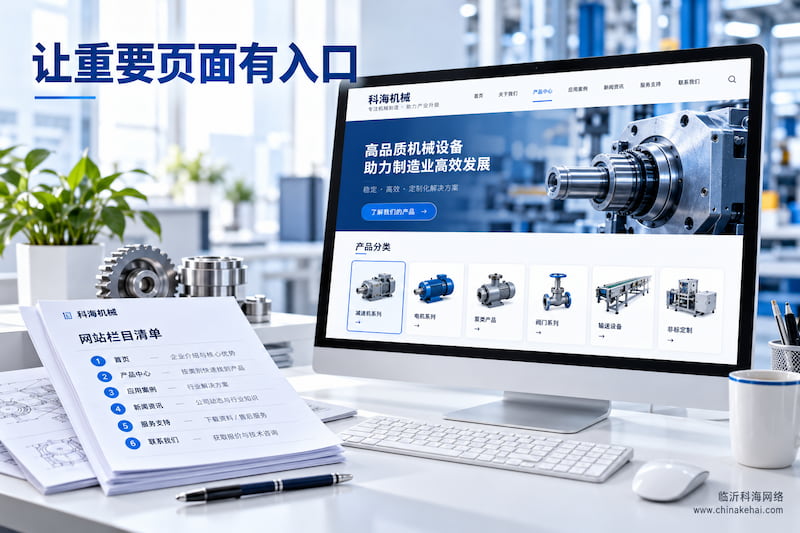 企业官网通过导航和产品分类提供清晰的页面访问入口
