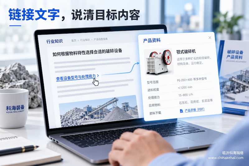 产品选型文章通过明确的内链锚文本关联设备型号与参数资料